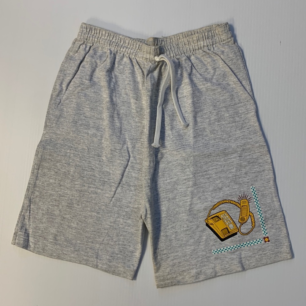 Light Gray Savvy Sportswear by Trau & Loevner Shorts with Printed Telephone